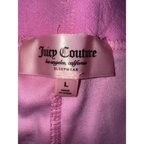JUICY COUTURE Pink Velour Sleep Booty Shorts With Rhinestone Logo Large Y2K Cute - Picture 6 of 8